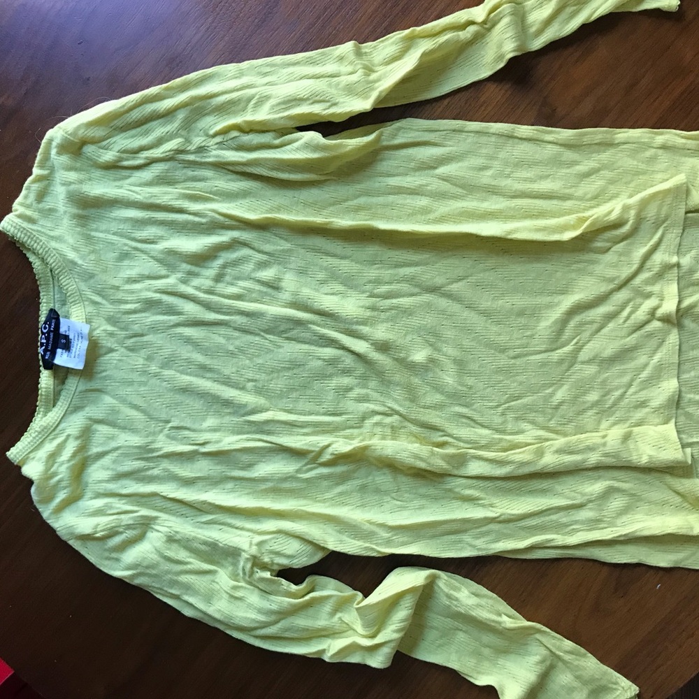 A.P.C. chartreuse long sleeve undershirt